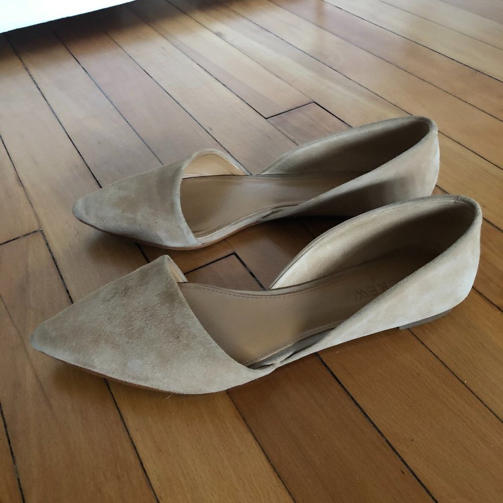 J. Crew Zoe Nude Suede D'Orsay Flats - 8